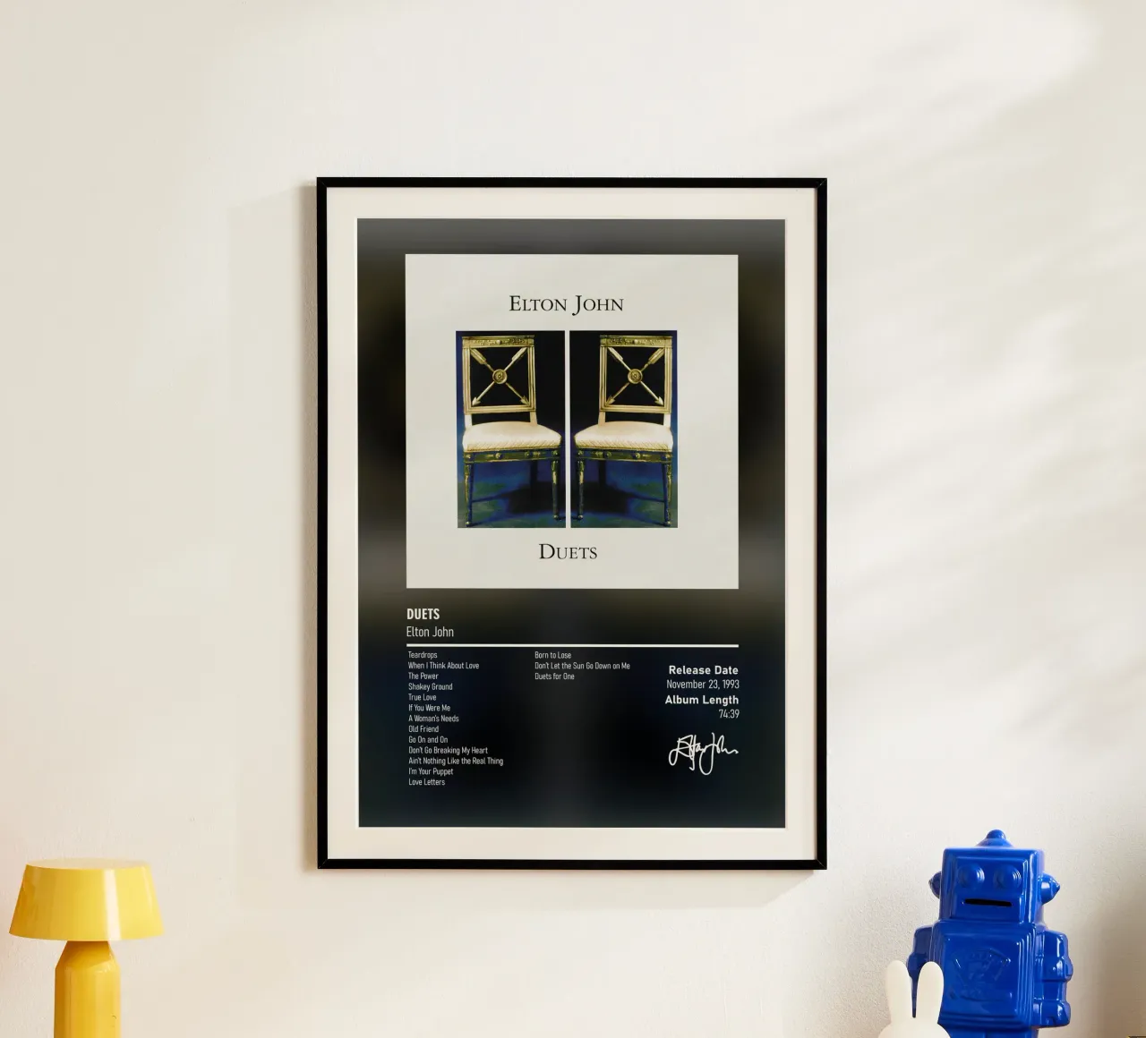 Duets By Elton John poster con telaio in legno da DGUnder