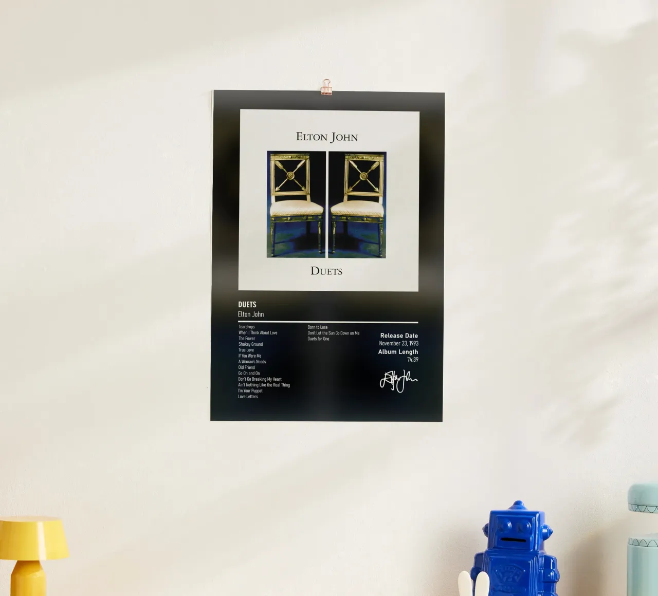 Duets By Elton John poster con telaio in legno da DGUnder