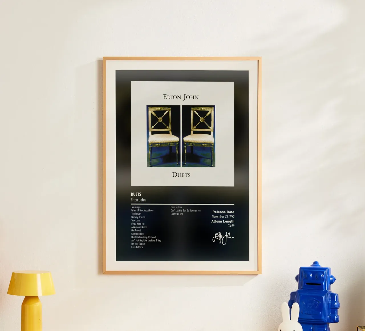 Duets By Elton John poster con telaio in legno da DGUnder