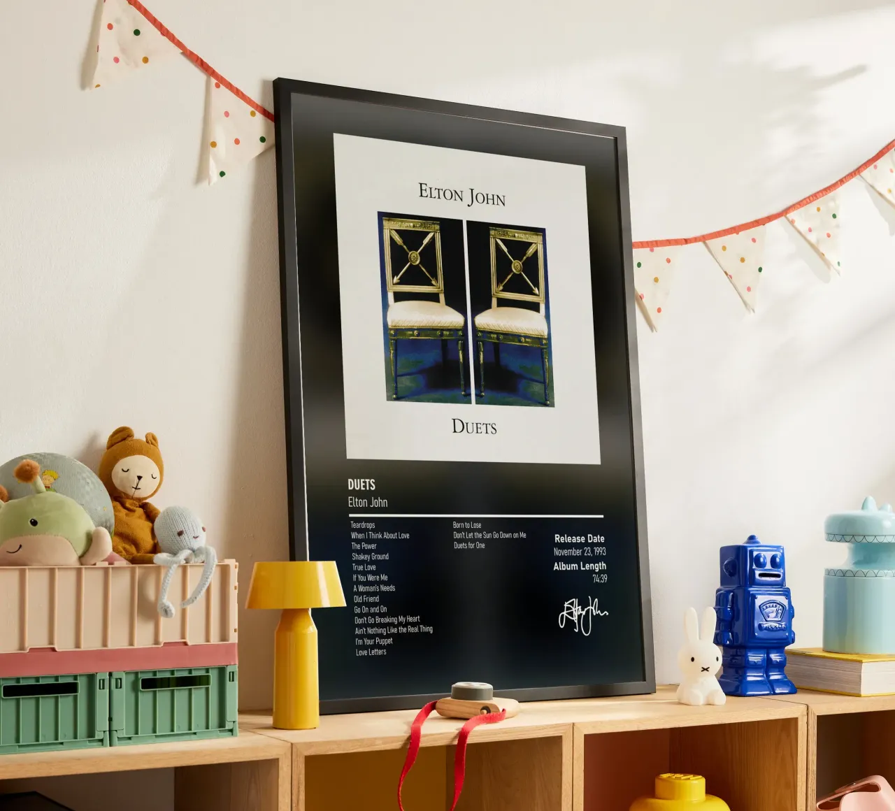 Duets By Elton John poster con telaio in legno da DGUnder