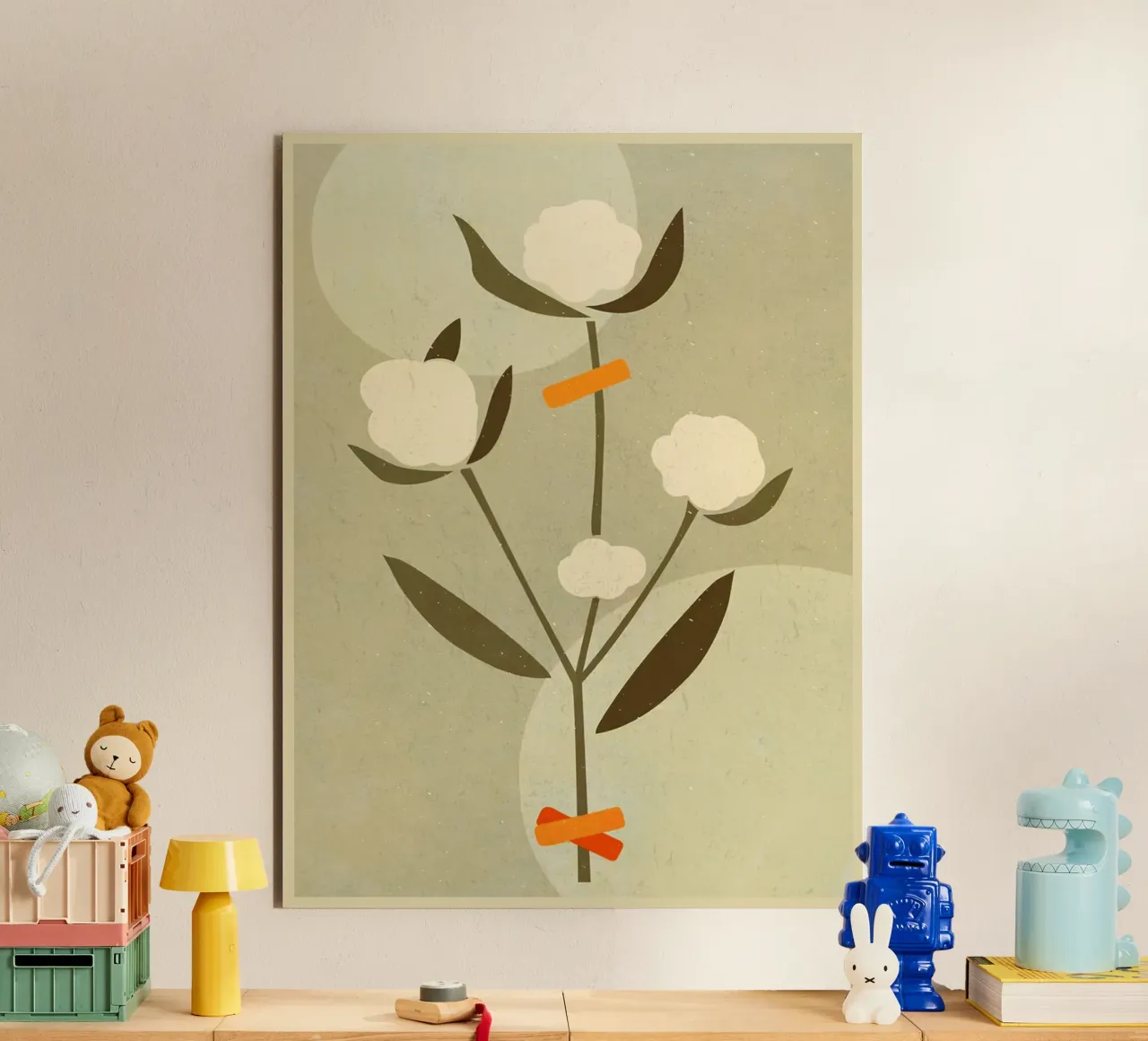Cotton With Leaves alu-dibond by E Cannon