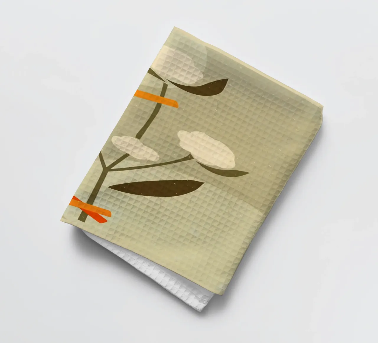 Cotton With Leaves tea towel by E Cannon