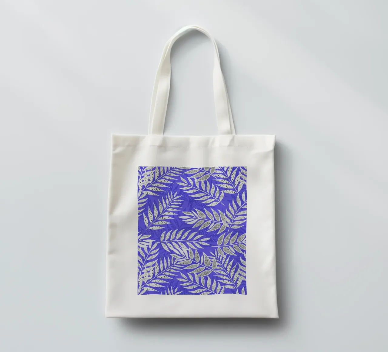 Foglie di palma tropicali blu e bianche borsa in juta da SilverPegasus