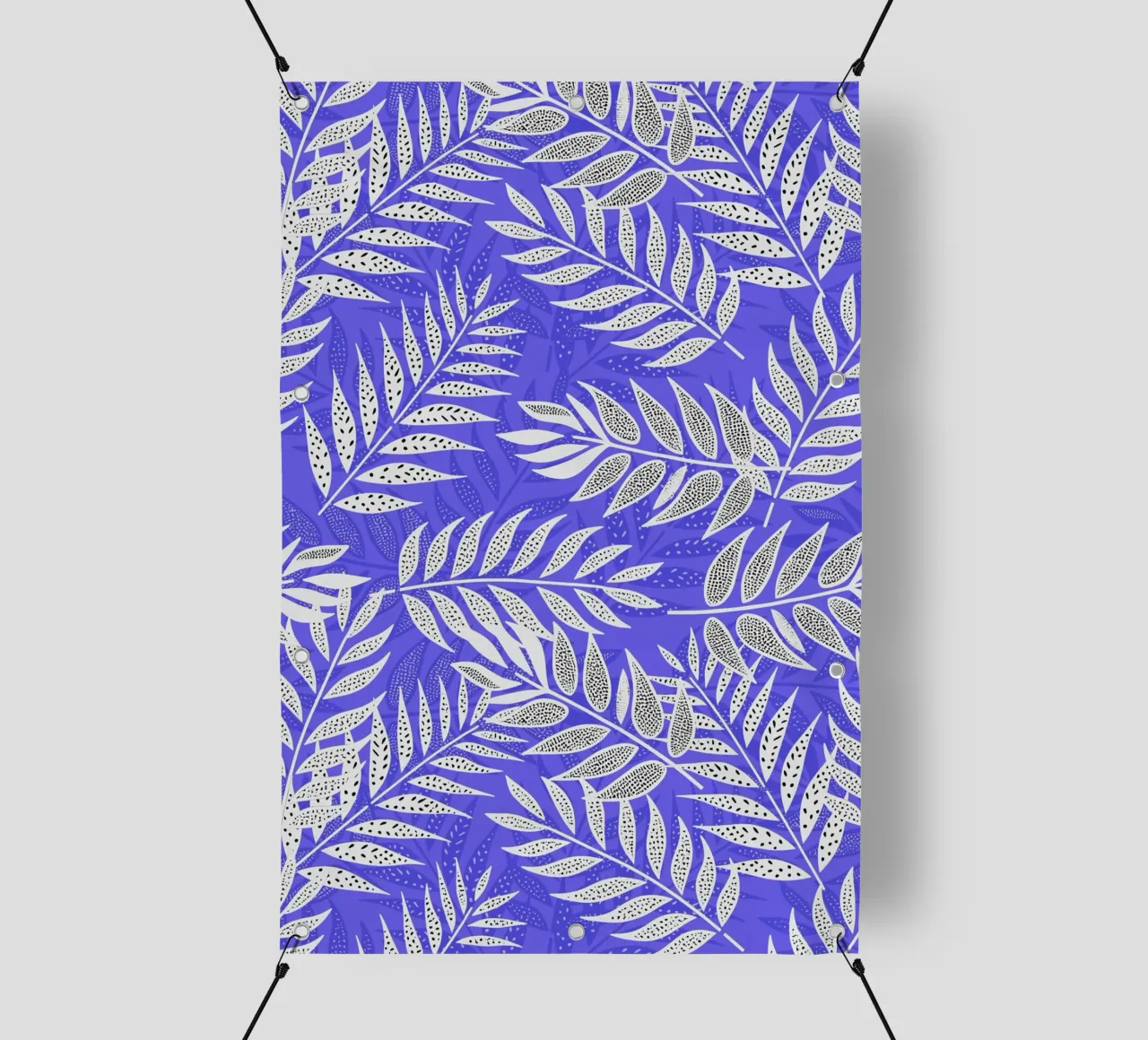Foglie di palma tropicali blu e bianche telo in pvc da SilverPegasus