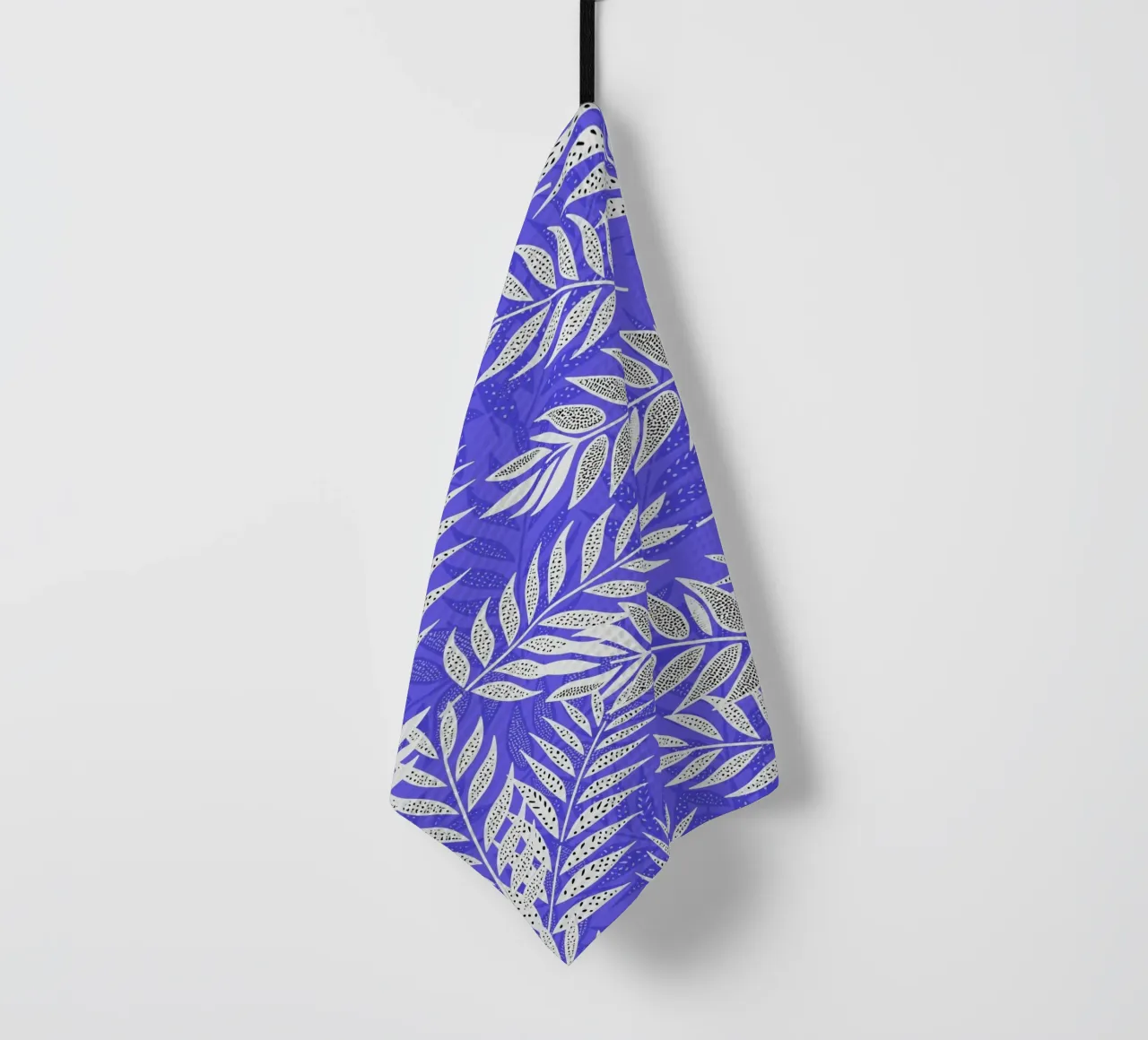 Foglie di palma tropicali blu e bianche canovaccio da cucina da SilverPegasus