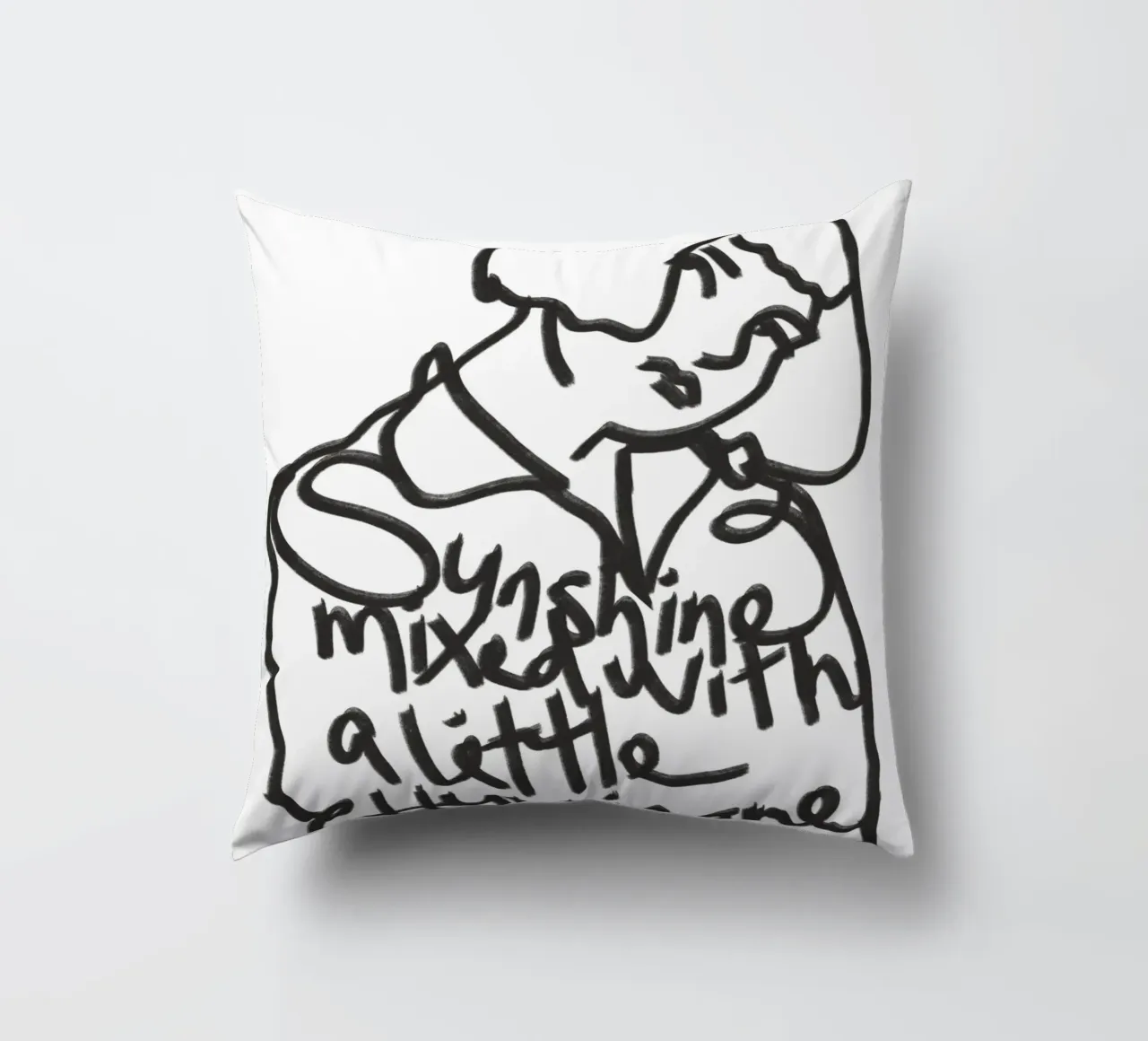Sunshine mixed with a little hurricane decorative cushion by Little Dean