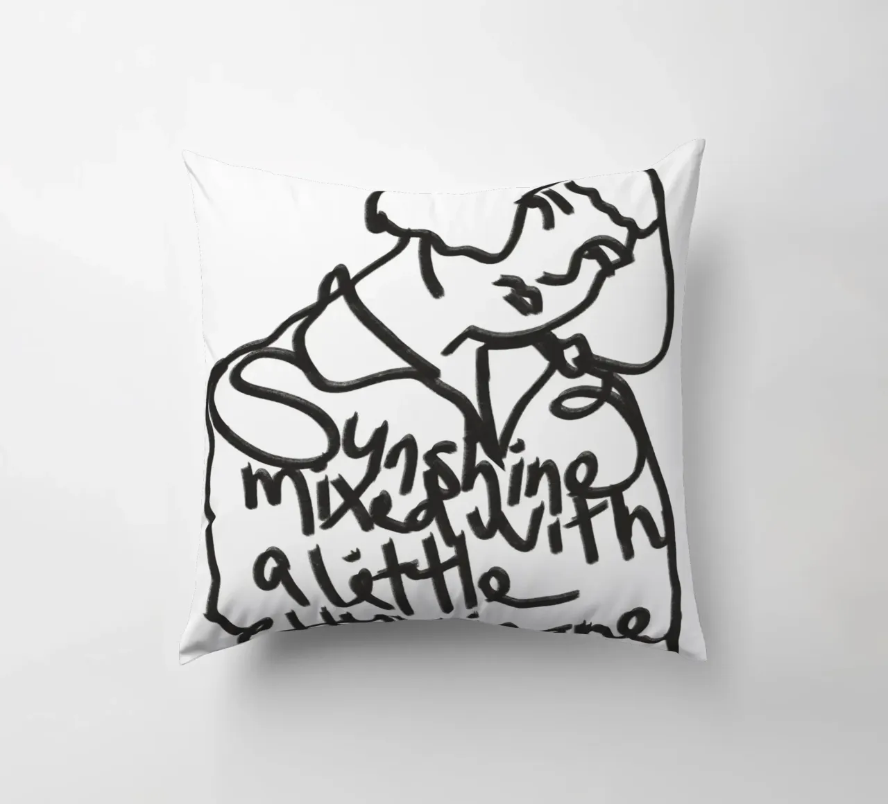 Sunshine mixed with a little hurricane decorative cushion by Little Dean