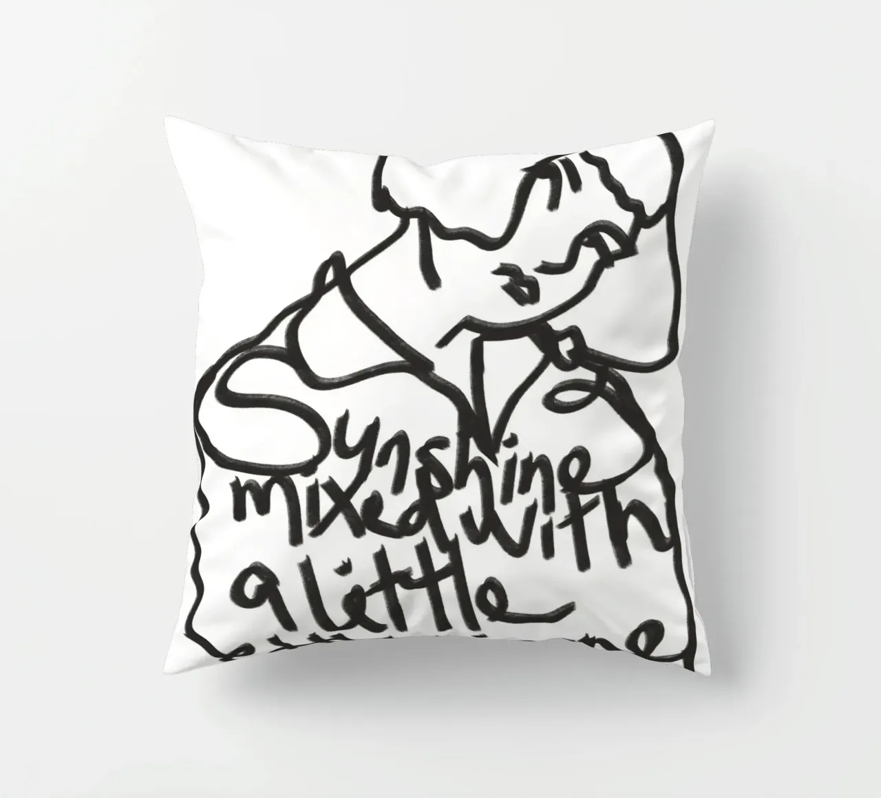 Sunshine mixed with a little hurricane decorative cushion by Little Dean