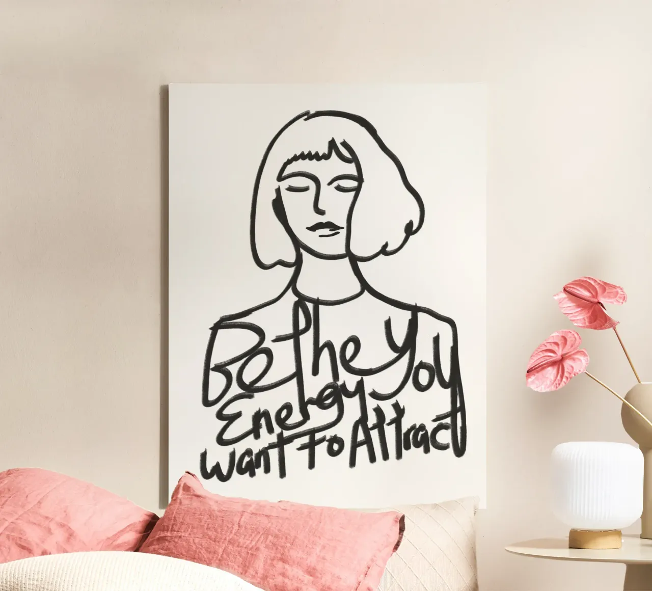 Be the energy you want to attract canvas with Floater frame by Little Dean