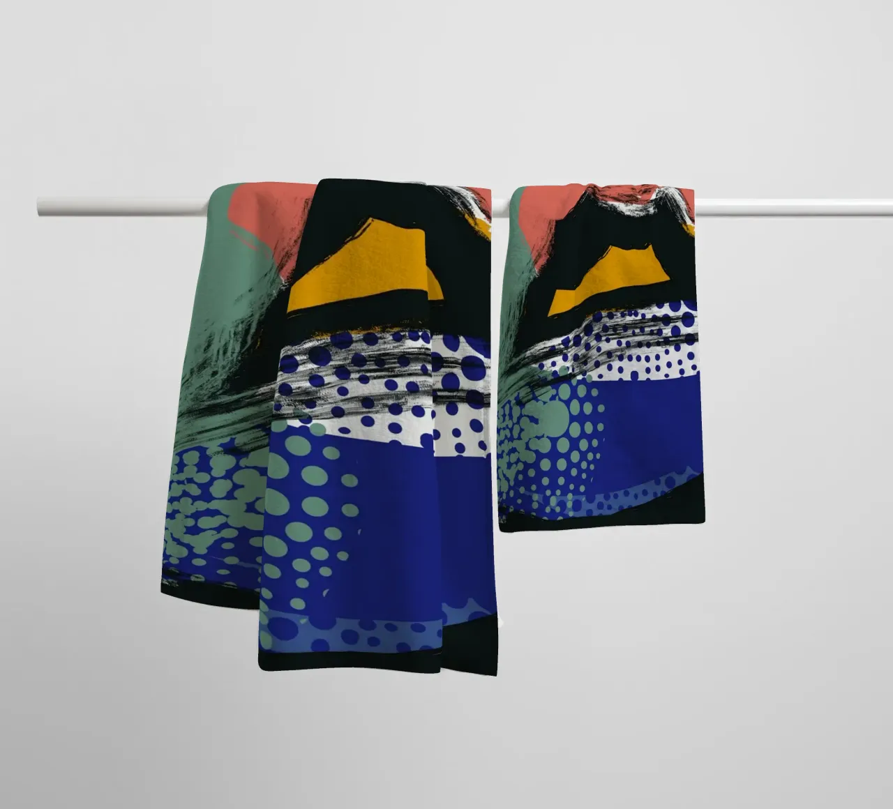 Nude abstract maximalist 03 towel by Little Dean