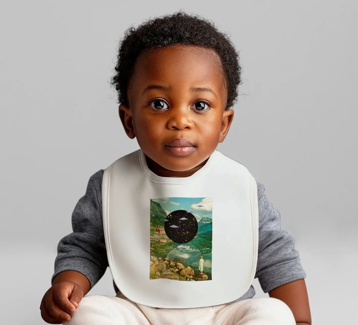 Alien Escapade baby bib by MsGonzalez