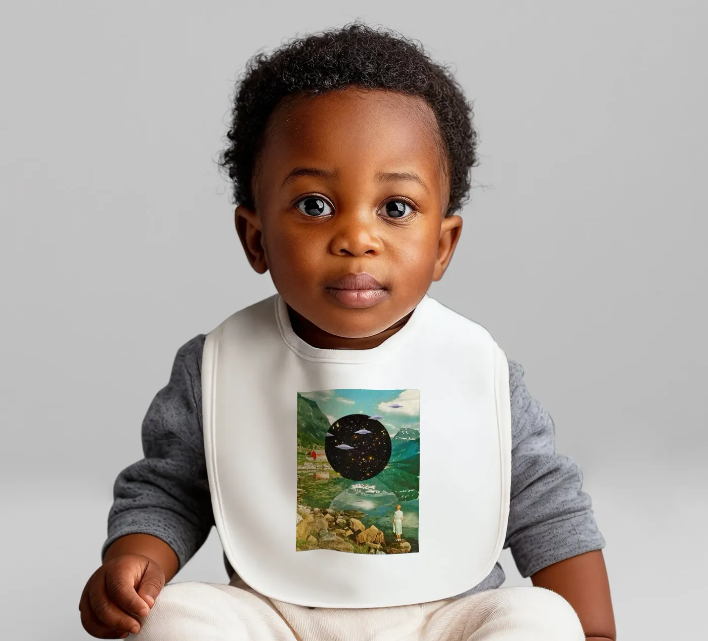 Alien Escapade baby bib by MsGonzalez