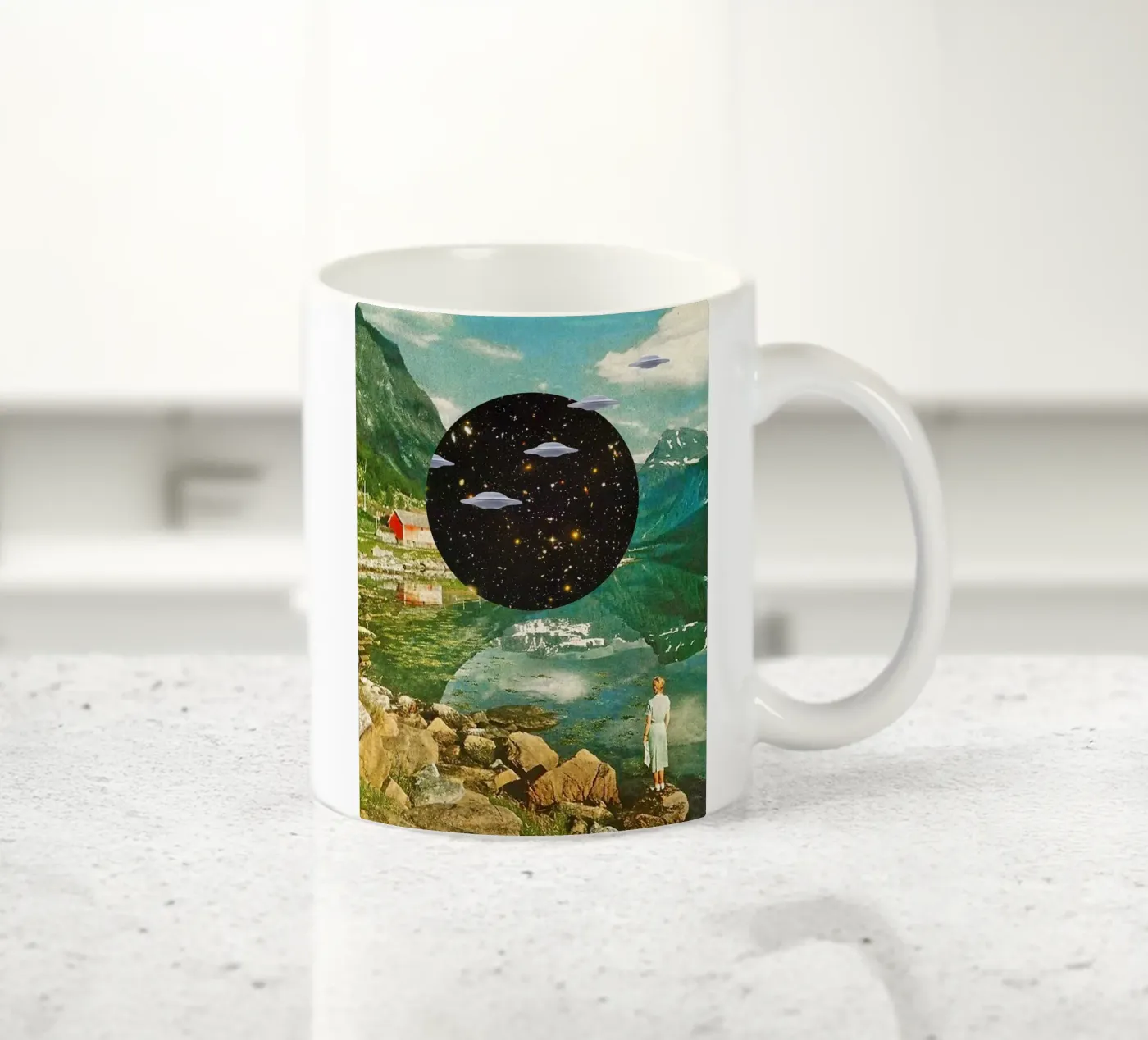 Alien Escapade ceramic mug by MsGonzalez