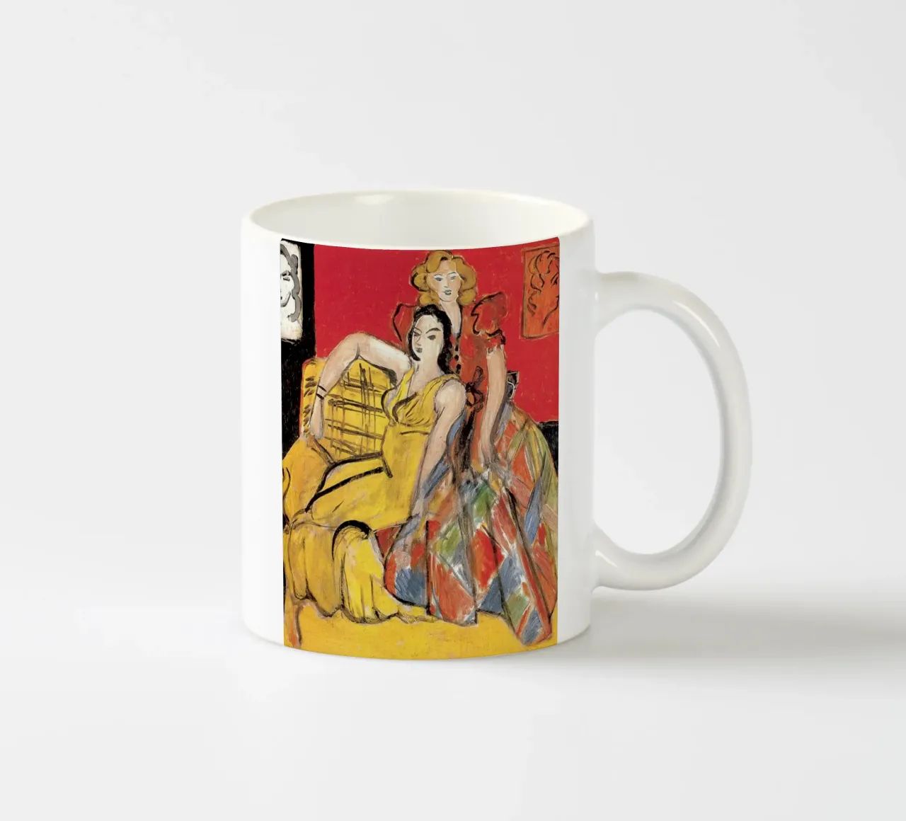 due donne sedute a bracciolo tazza in ceramica da briyan shop