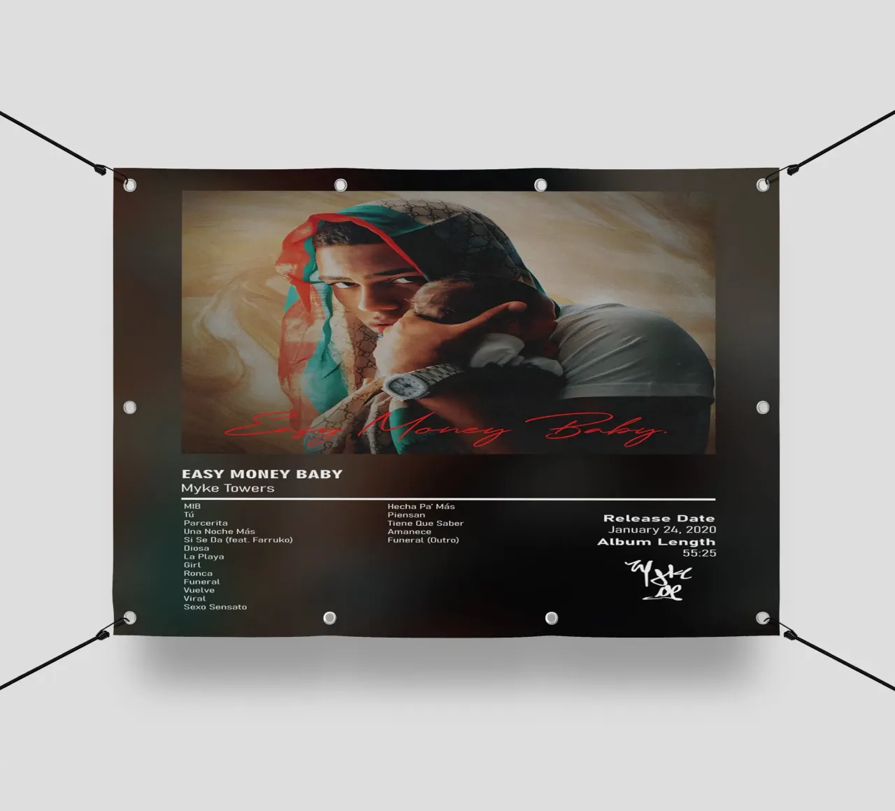 Easy Money Baby (2020) by Myke Towers telo in pvc da DGUnder