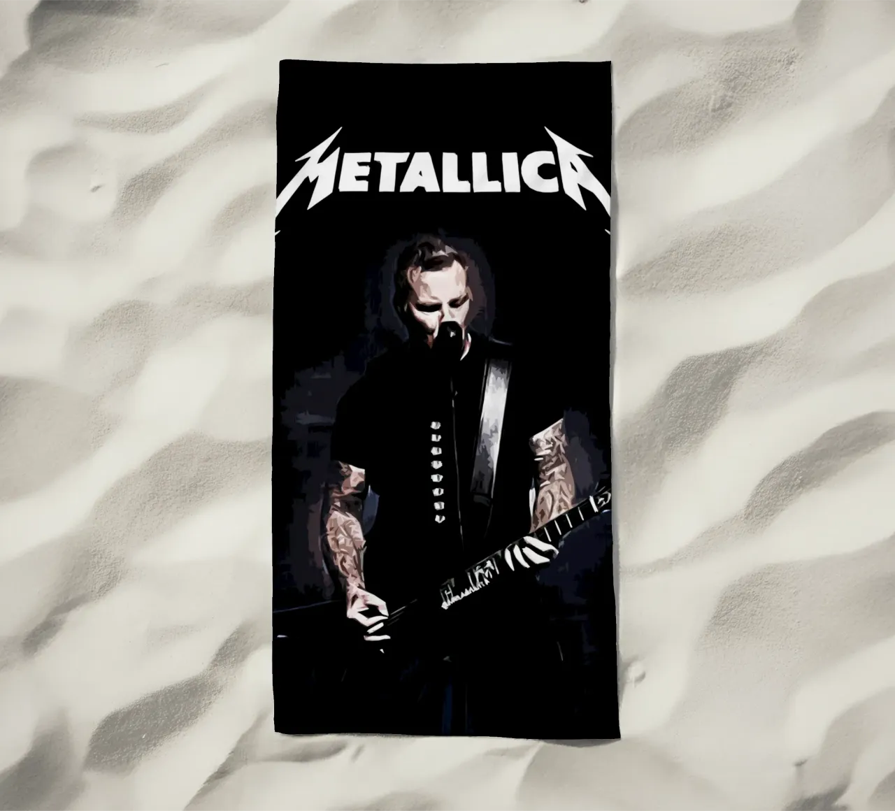 James Hetfield Metallichead Band Musik 33 Kunst Strandtuch von music soul