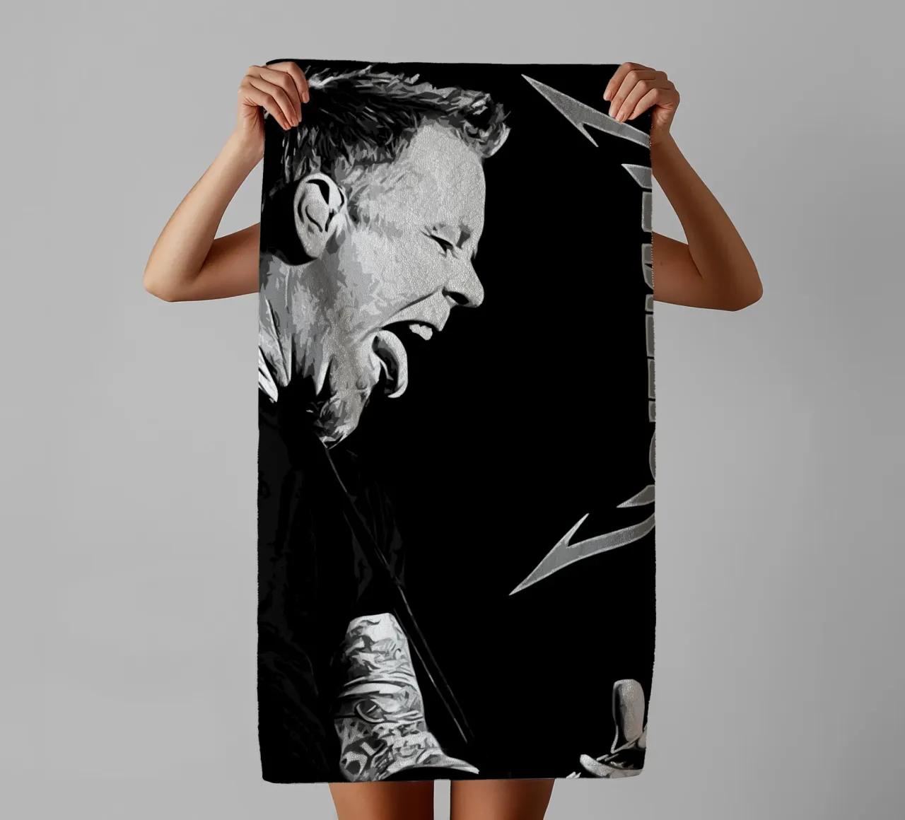 James Hetfield Metallichead band music 26 Art towel by music soul