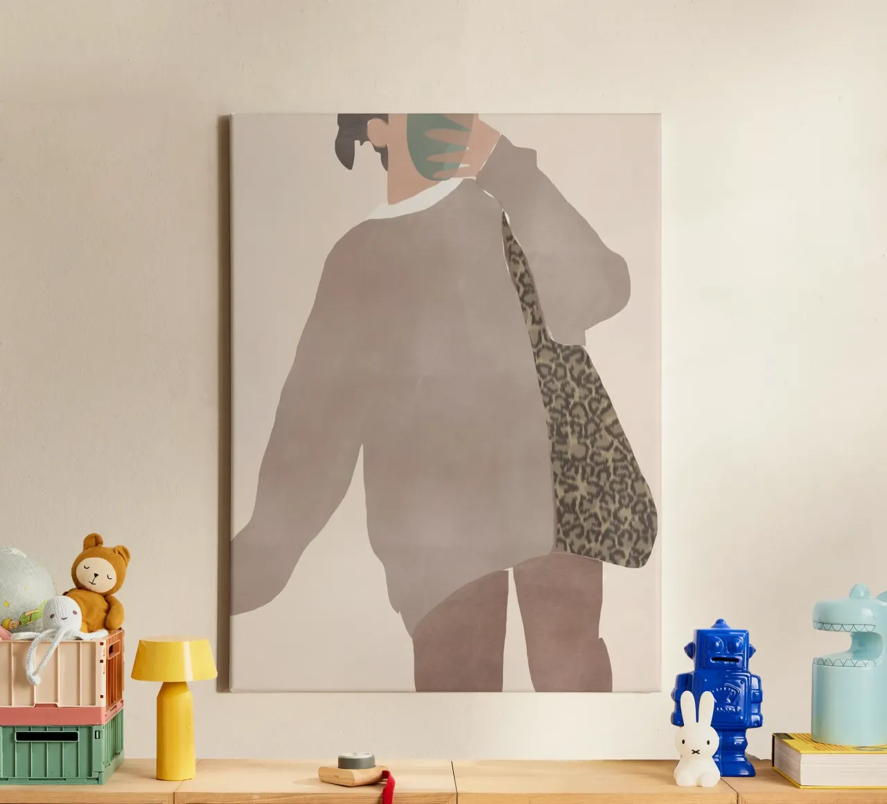 Modefiguur 06 canvas met Baklijst van Little Dean