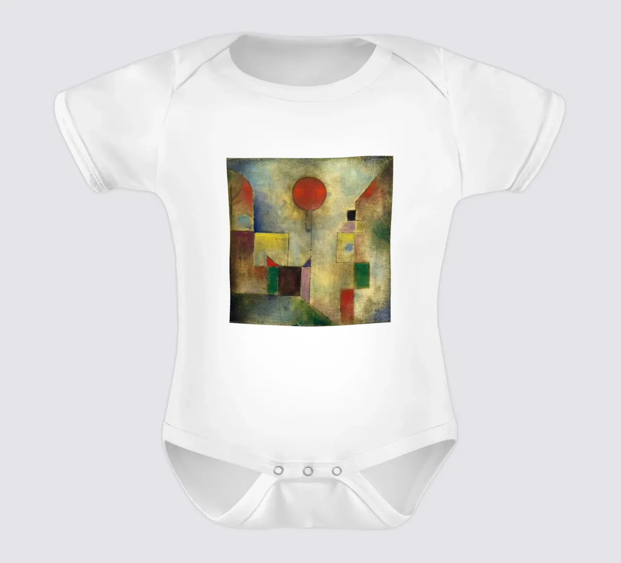 Paul Klee 1922 Red Balloon short-sleeve baby romper by 50 masterpieces