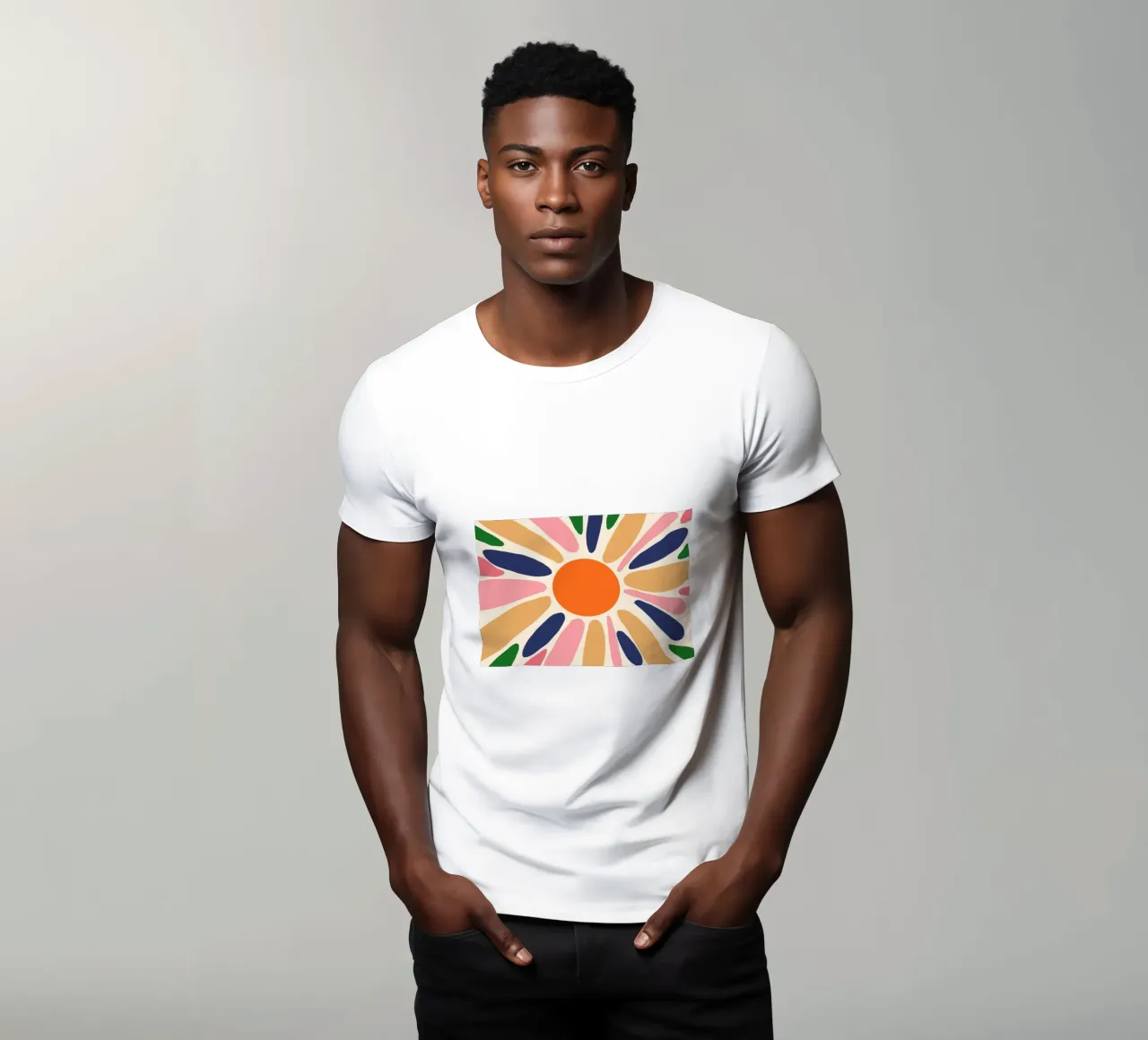 Abstracte Boho Zonnestraal Kunstdruk - Levendig Bloemendesign t-shirt van vintagepod