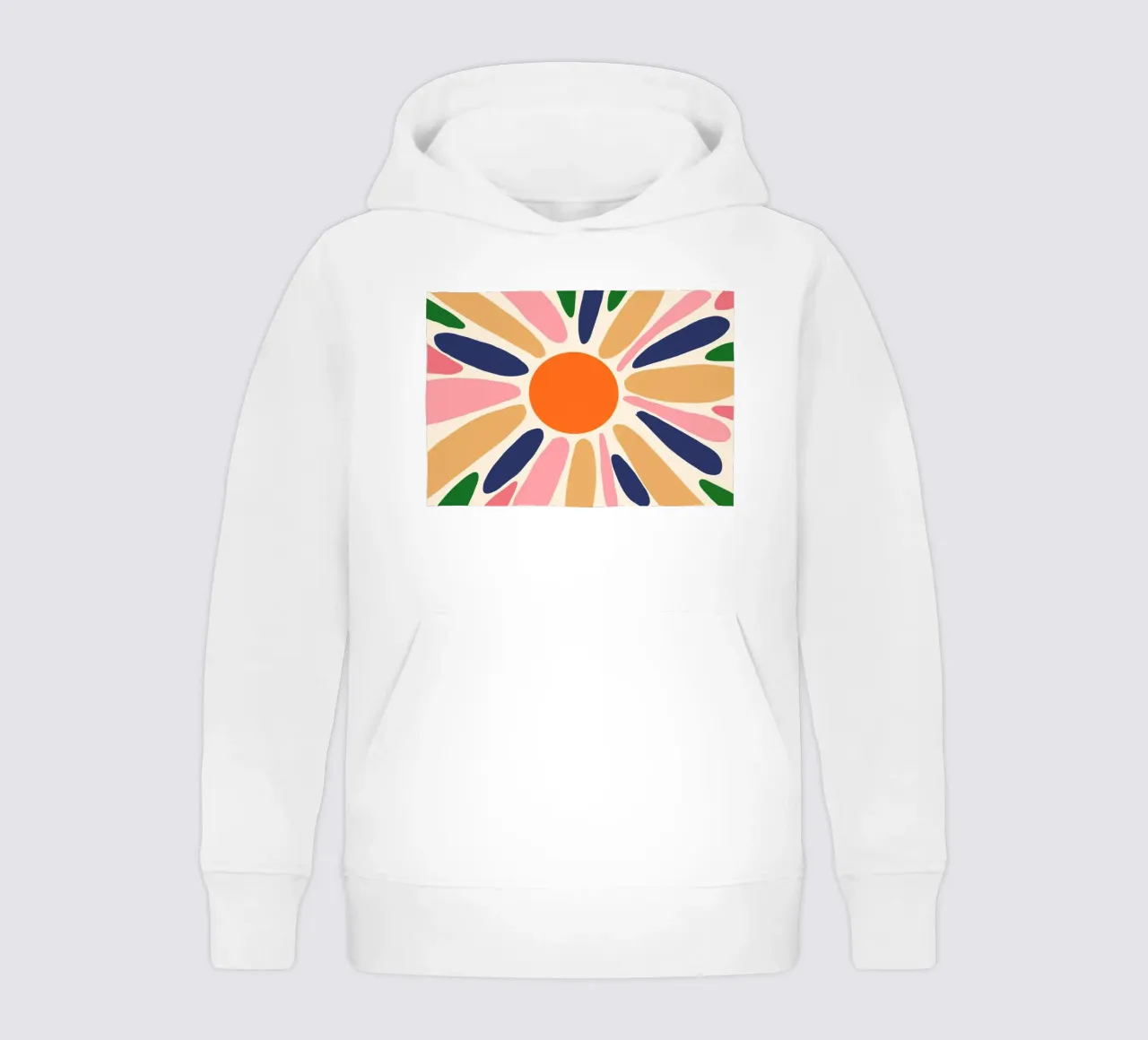 Impresión artística Boho Sunburst abstracta - Diseño floral vibrante sudadera con capucha para niño de vintagepod