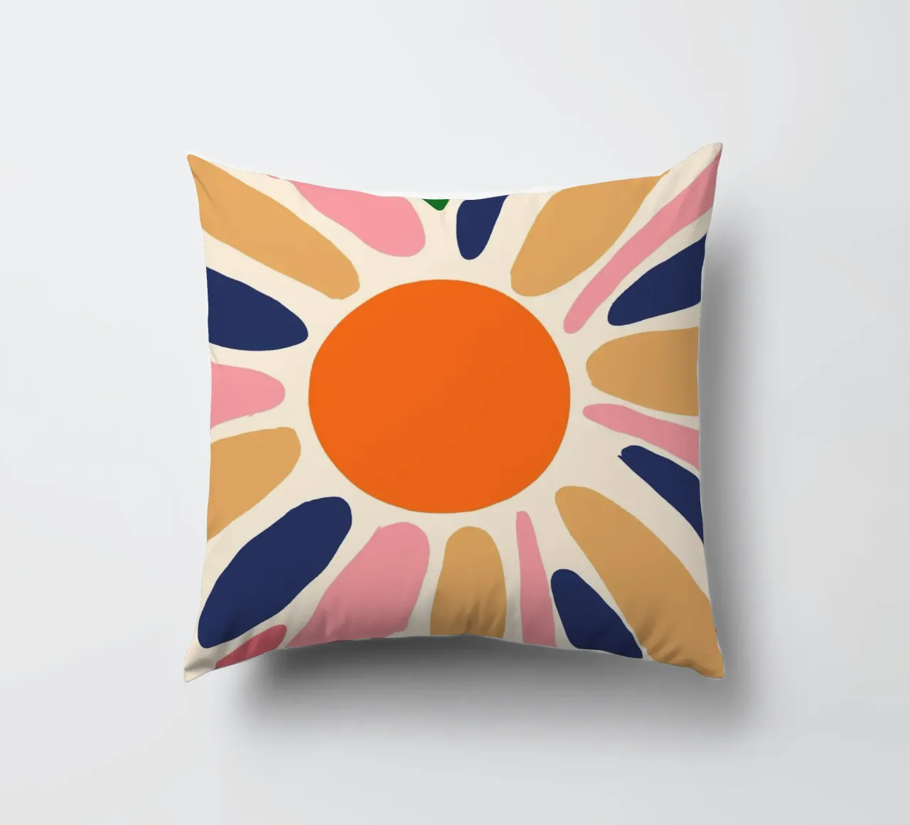 Abstracte Boho Zonnestraal Kunstdruk - Levendig Bloemendesign kussen van vintagepod