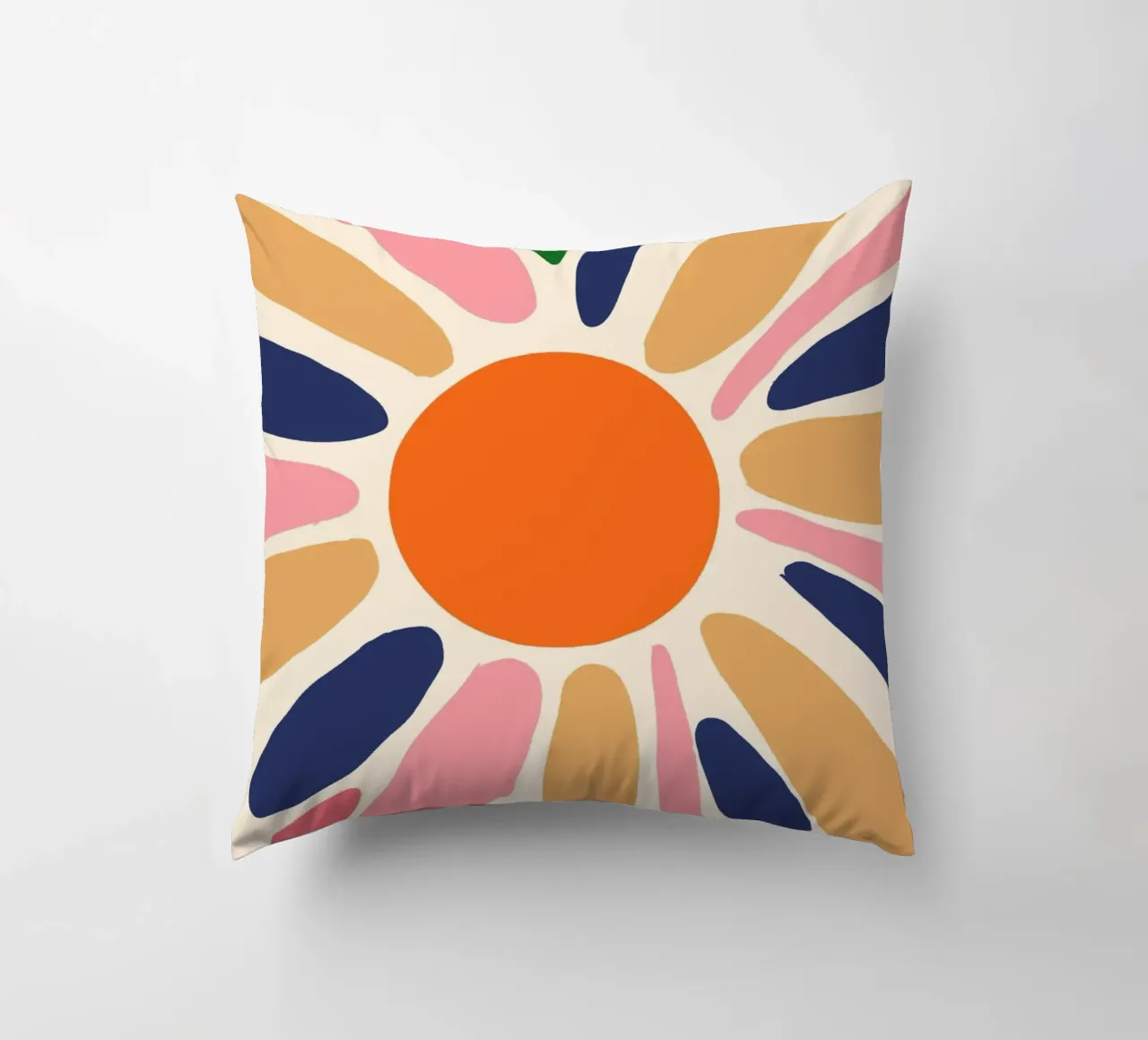 Abstracte Boho Zonnestraal Kunstdruk - Levendig Bloemendesign kussen van vintagepod