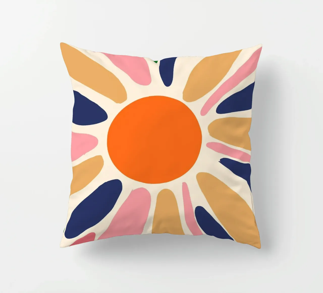 Abstracte Boho Zonnestraal Kunstdruk - Levendig Bloemendesign kussen van vintagepod