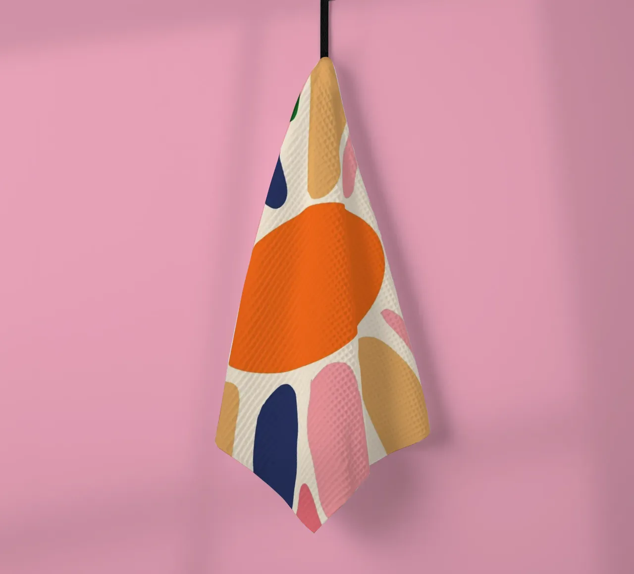 Abstracte Boho Zonnestraal Kunstdruk - Levendig Bloemendesign theedoek van vintagepod
