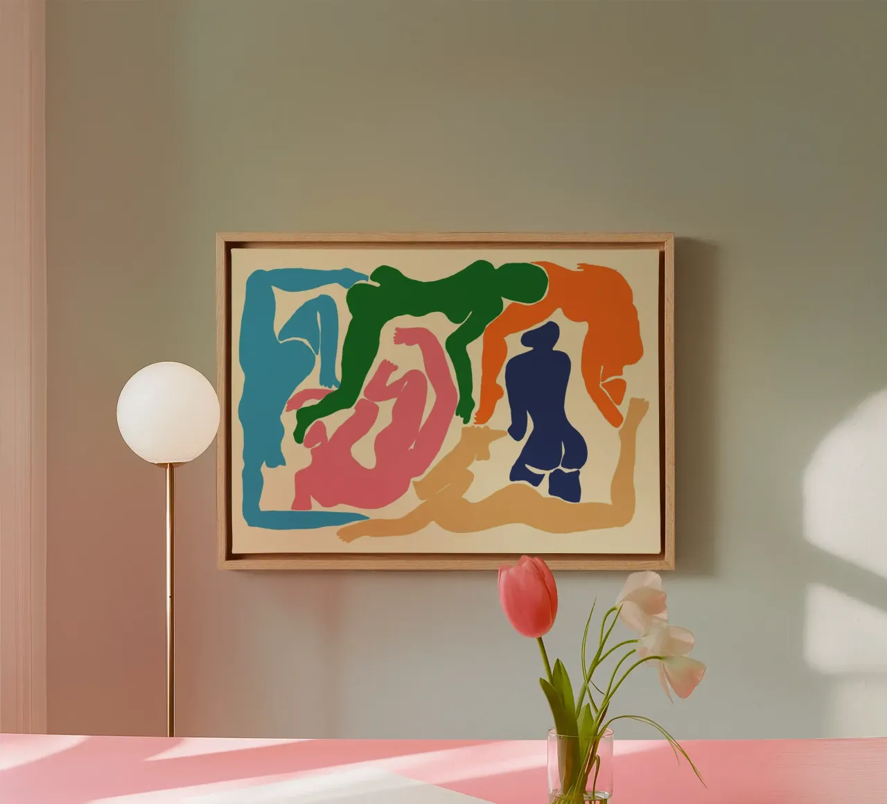 Matisse Inspired Figures - Abstract Nude Forms Art Print canvas with Floater frame by vintagepod
