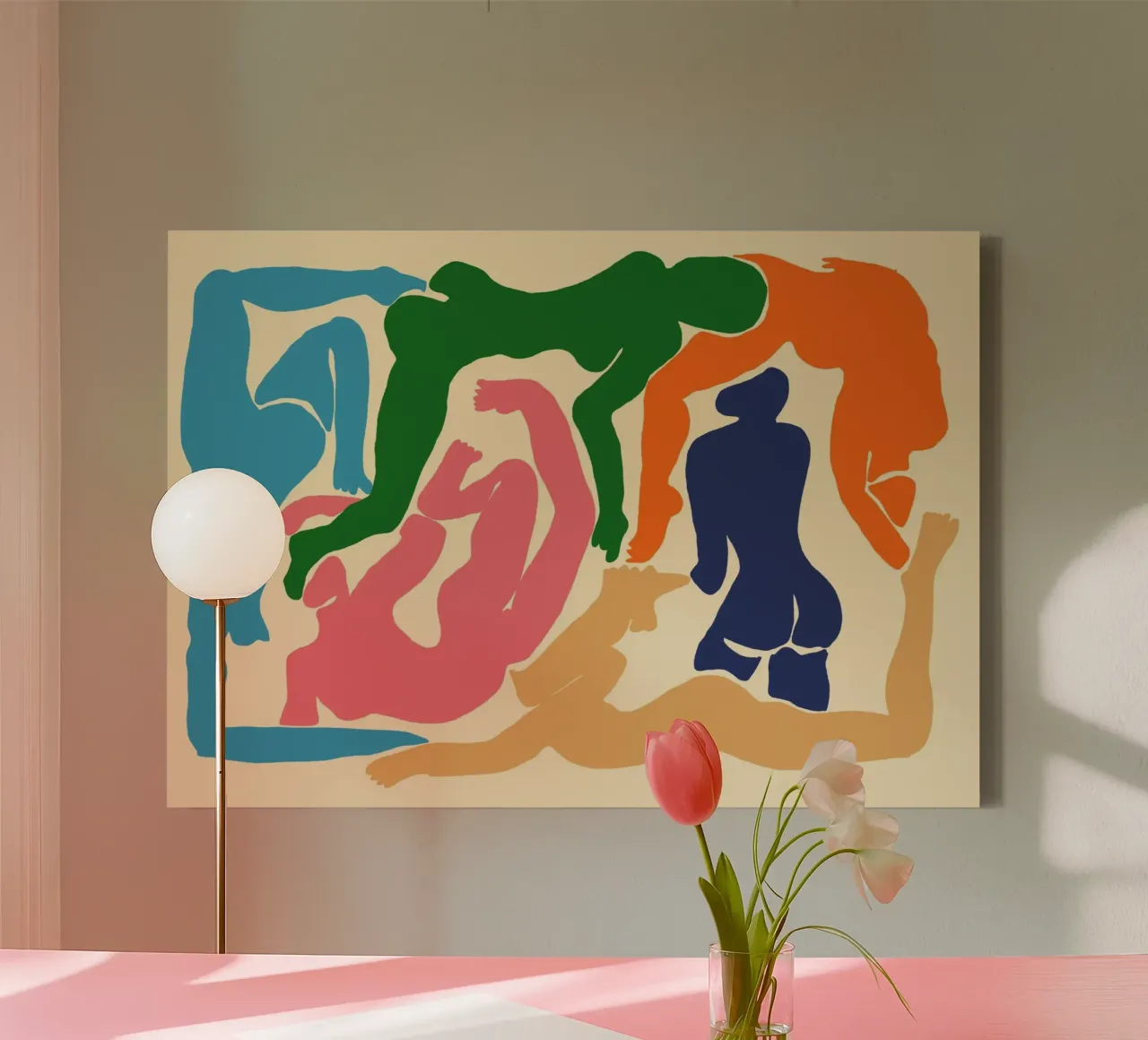 Matisse Inspired Figures - Abstract Nude Forms Art Print canvas with Floater frame by vintagepod