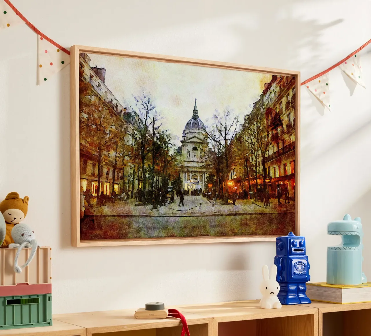 In Parijs canvas met Baklijst van Massimo Frascogna