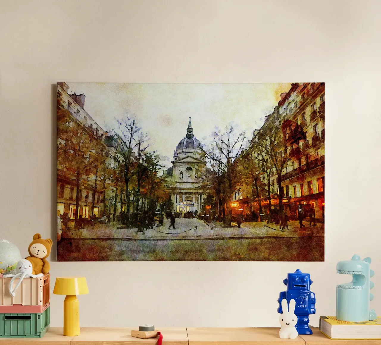 In Parijs canvas met Baklijst van Massimo Frascogna