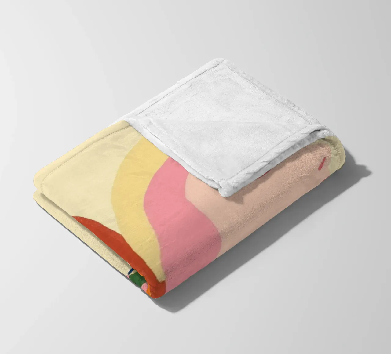 Retro 70s Psychedelic Frau Porträt - Regenbogen Vibes Fleecedecke von vintagepod