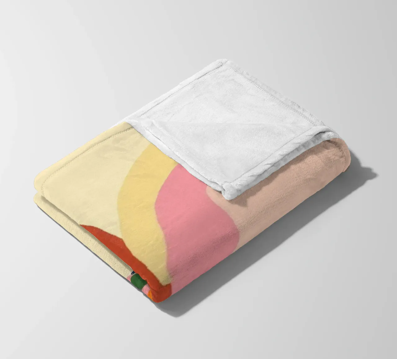Retro 70s Psychedelic Frau Porträt - Regenbogen Vibes Fleecedecke von vintagepod