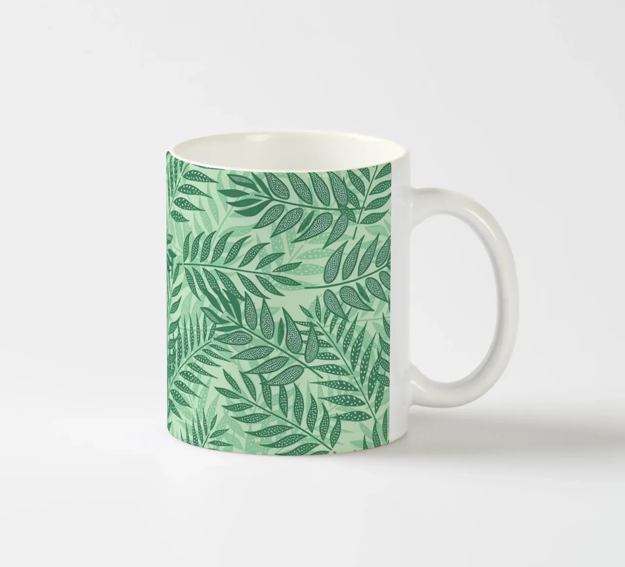 Foglie di palma tropicale verde tenue tazza in ceramica da SilverPegasus