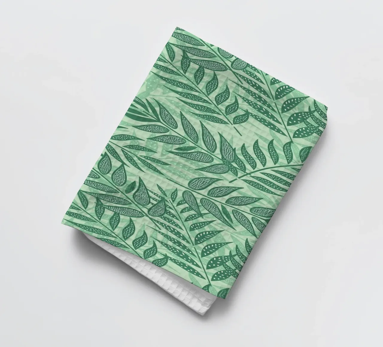 Feuilles de palmier tropicales Vert atténué torchon de SilverPegasus