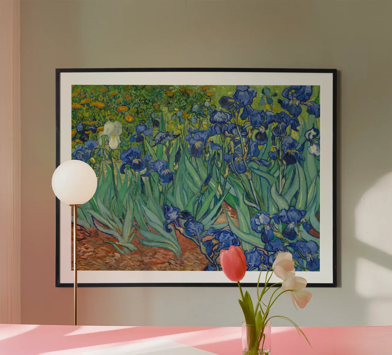 Iris di Vincent van Gogh poster con telaio in legno da 50 masterpieces