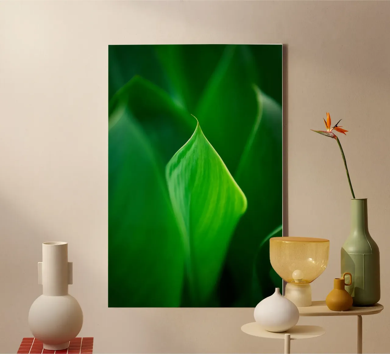 bladgroen canvas met Baklijst van Earthly Visions