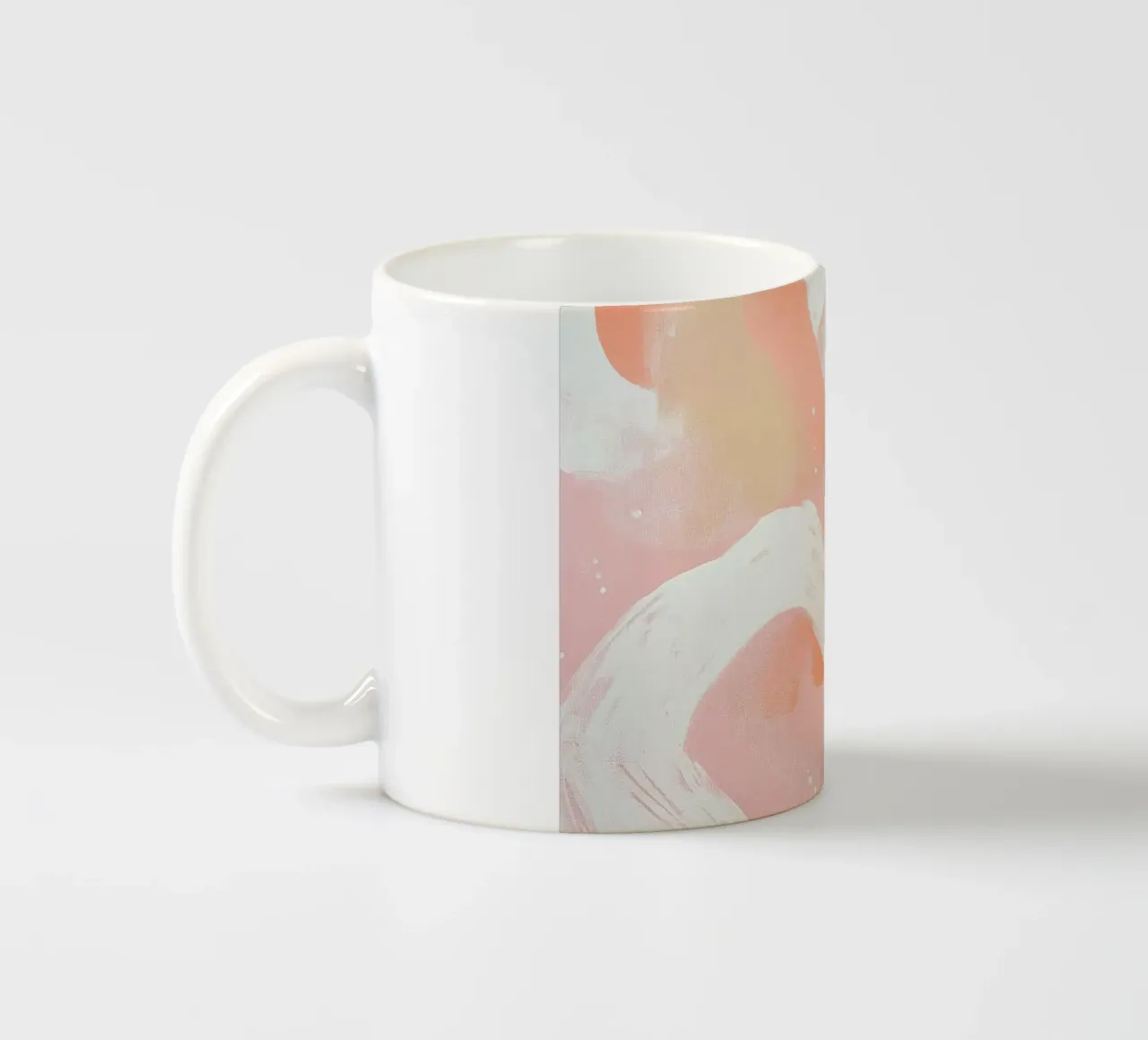 Etherische abstracte wervelingen - Blush Pink & Peach Art Print keramische mok van vintagepod