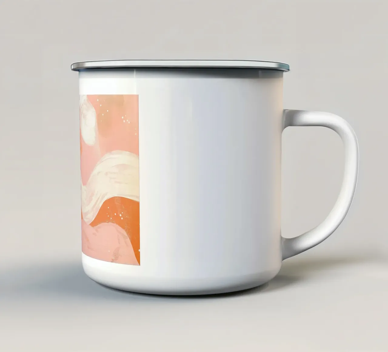 Etherische abstracte wervelingen - Blush Pink & Peach Art Print emaille mok van vintagepod