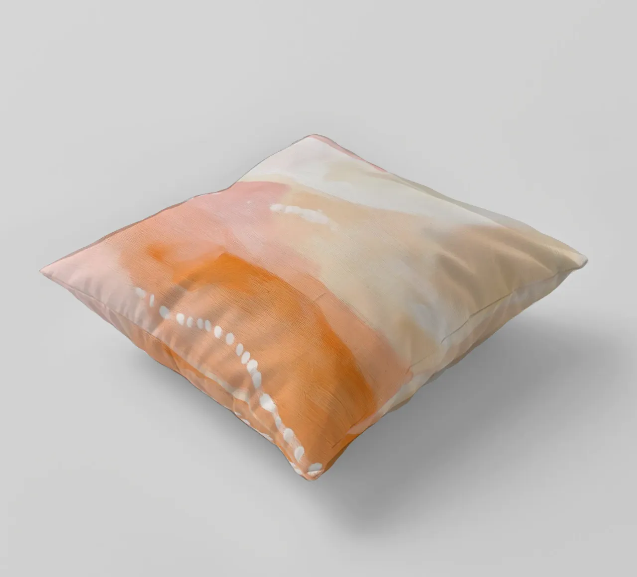 Paesaggio astratto caldo - Puntini color pesca e terracotta cuscino da vintagepod