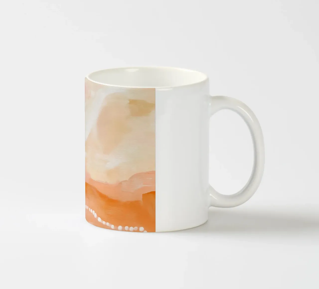 Paesaggio astratto caldo - Puntini color pesca e terracotta tazza in ceramica da vintagepod