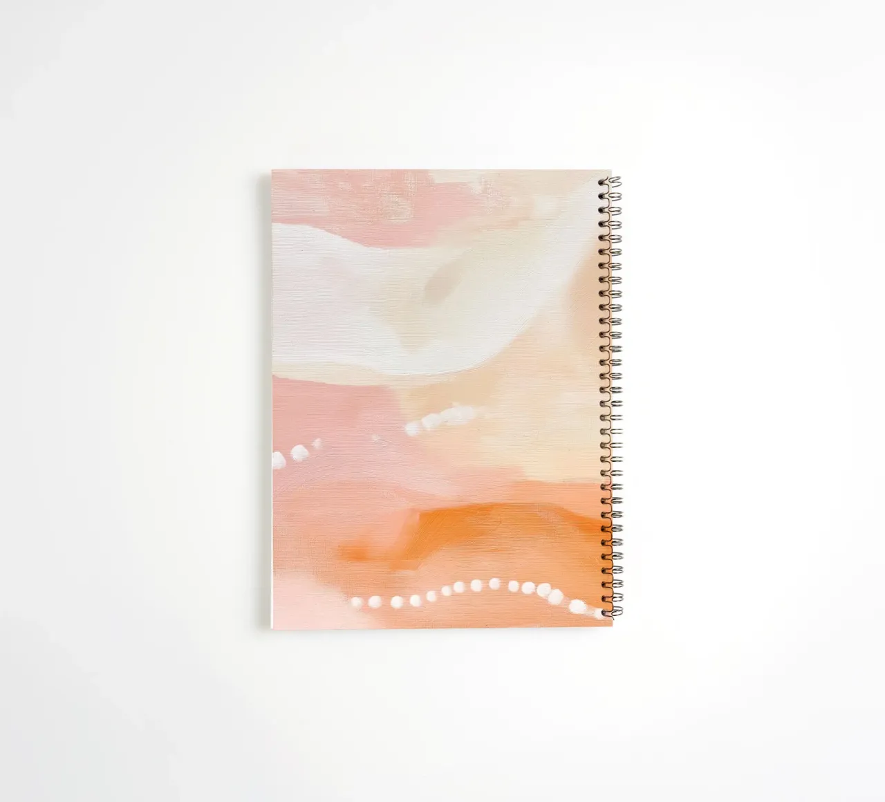 Warm Abstract Landscape - Peach & Terracotta Dots spiral notebook by vintagepod