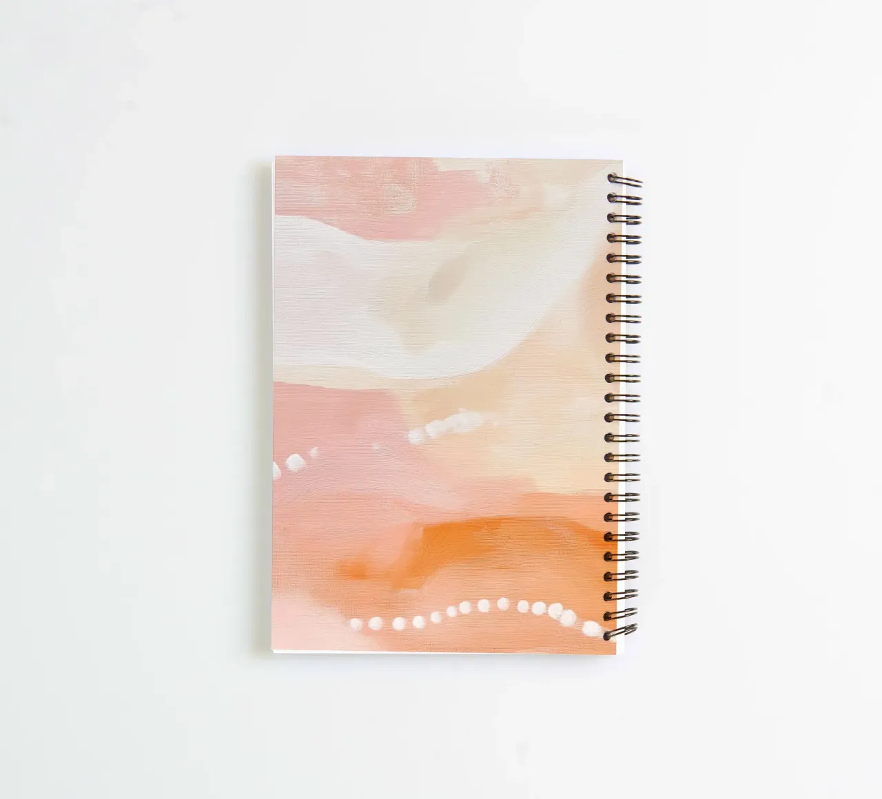 Warm Abstract Landscape - Peach & Terracotta Dots spiral notebook by vintagepod