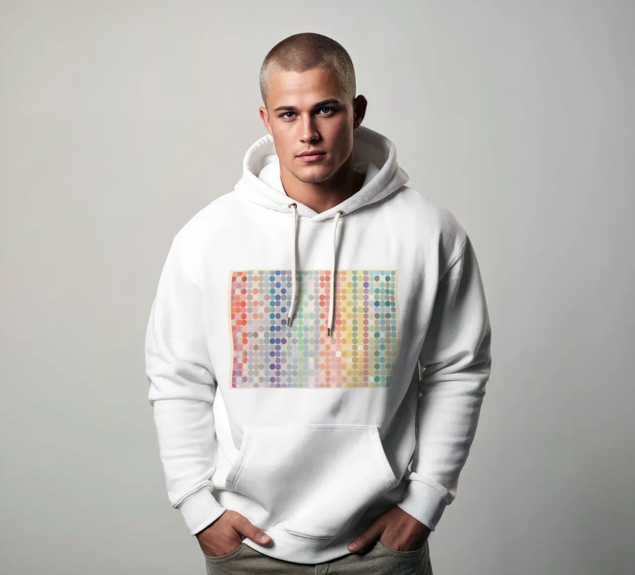 Gradiente arcobaleno Pixel Art - Modello a punti moderno felpa con cappuccio da vintagepod