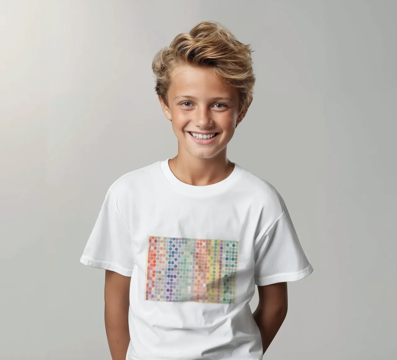 Gradiente arcobaleno Pixel Art - Modello a punti moderno t-shirt bambini da vintagepod