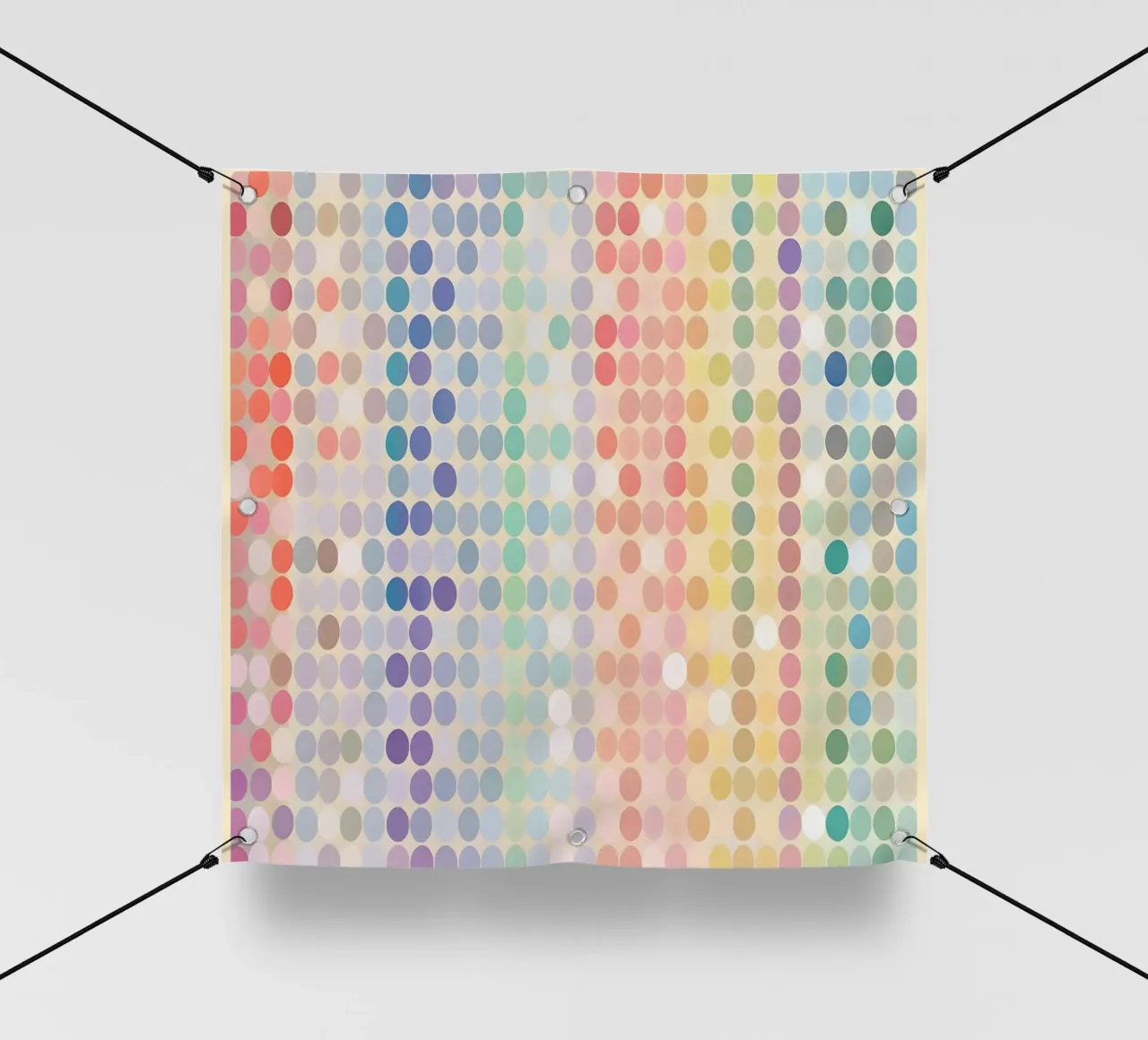 Gradiente arcobaleno Pixel Art - Modello a punti moderno telo in pvc da vintagepod