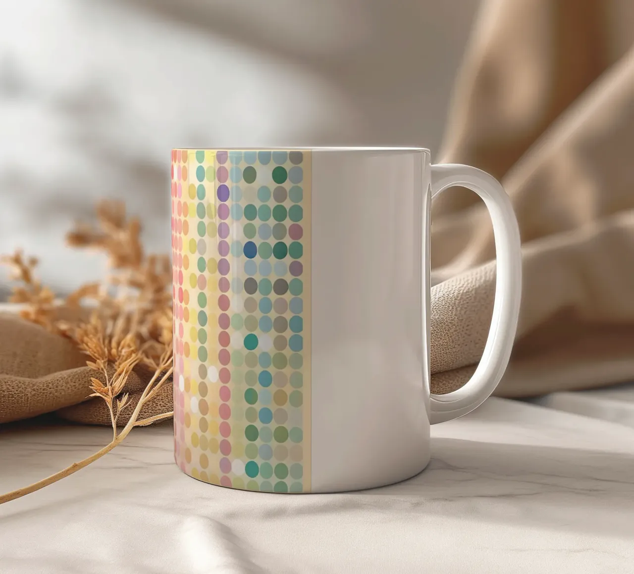 Gradiente arcobaleno Pixel Art - Modello a punti moderno tazza in ceramica da vintagepod