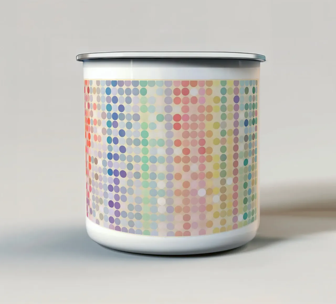 Gradiente arcobaleno Pixel Art - Modello a punti moderno tazza in smalto da vintagepod